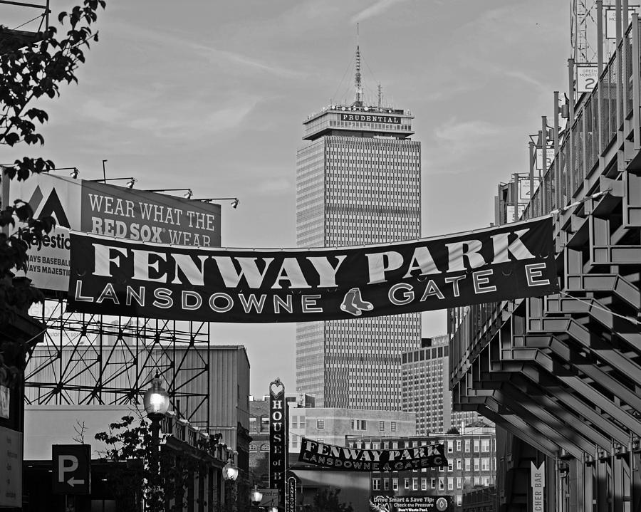 Fenway Park Banners Boston MA Black and Whtie Photograph by Toby McGuire