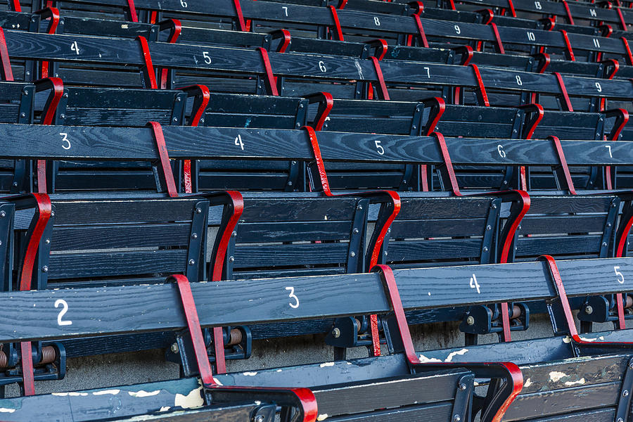 Boston Red Sox Photograph - Fenway Park Blue Bleachers by Susan Candelario