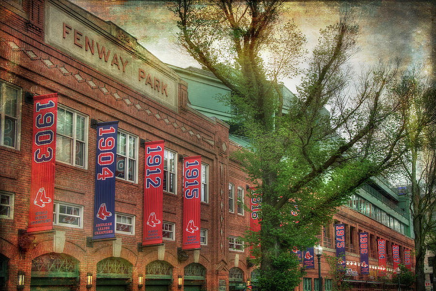 Boston Red Sox Photograph - Fenway Park Championship Banners - Boston Art by Joann Vitali