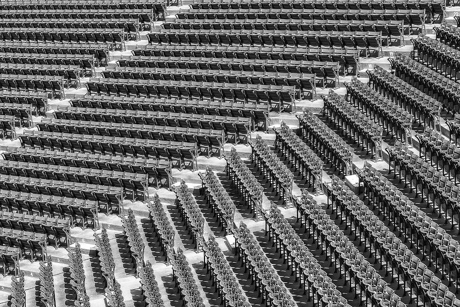 Boston Red Sox Photograph - Fenway Park Green Bleachers BW by Susan Candelario