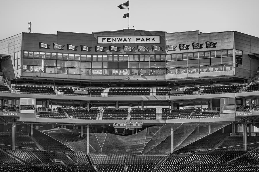 Boston Red Sox Photograph - Fenway Park Interior BW by Susan Candelario