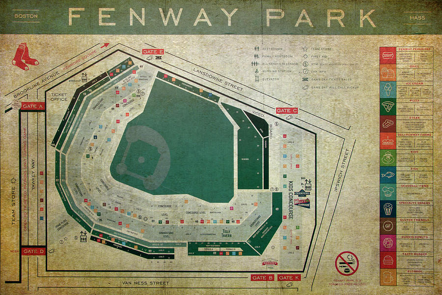Fenway Park Seating Chart Detailed