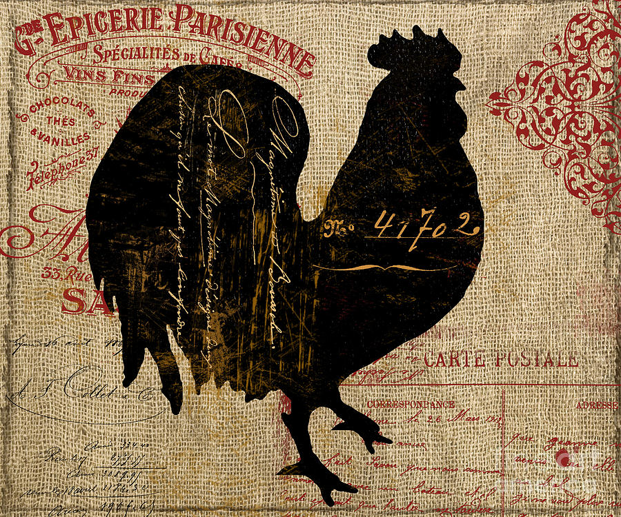 Ferme Farm Rooster Painting by Mindy Sommers