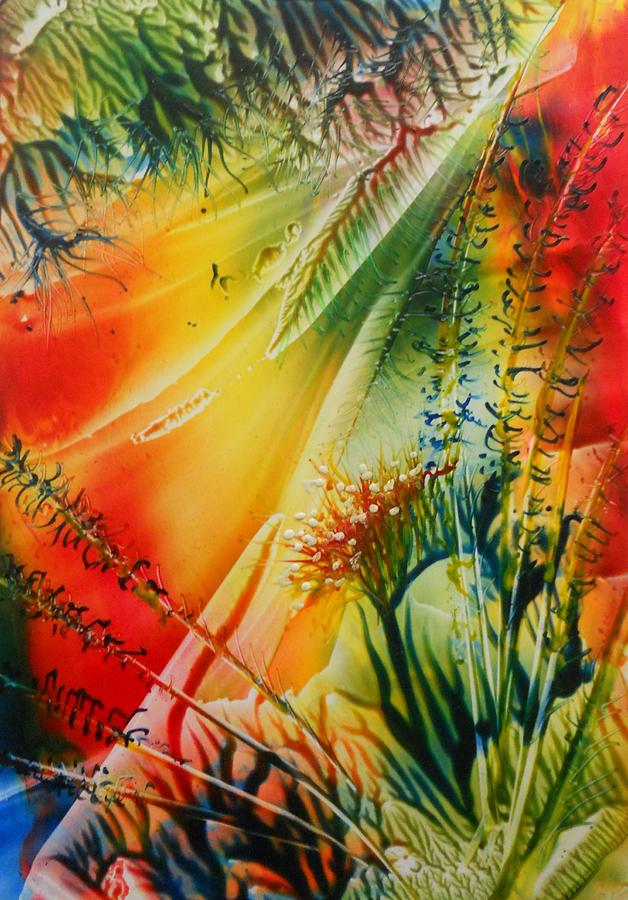 Abstract Floral Painting - Fern Grotto by John Vandebrooke
