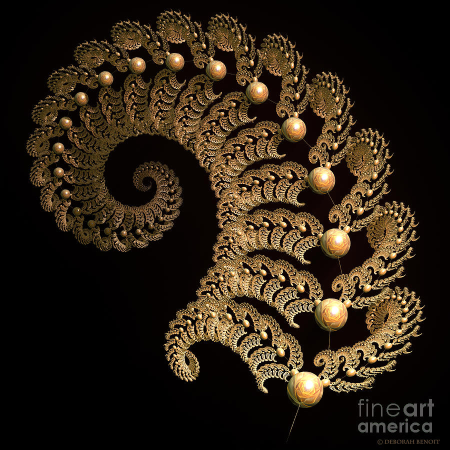 Fern-Spiral-Fern Digital Art by Deborah Benoit