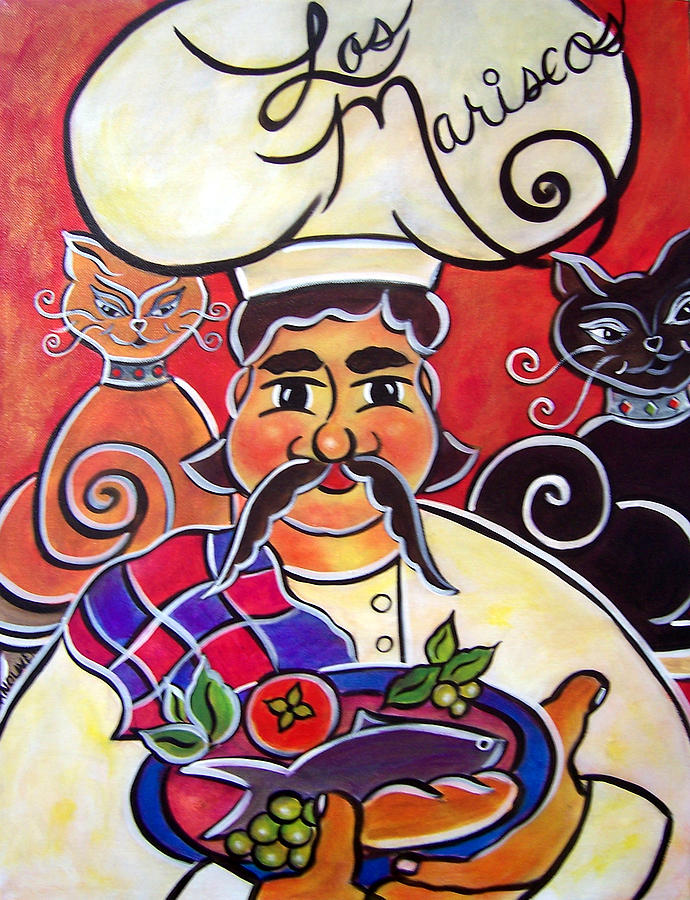 Fernando and the fish Painting by Jan Oliver-Schultz