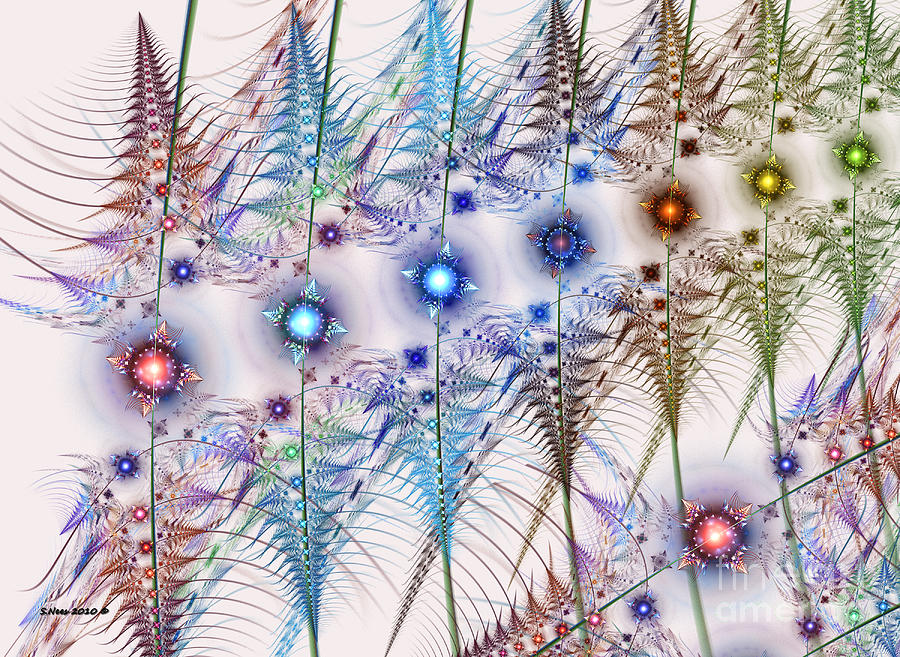 FernsN Flowers Abstract Digital Art by Shari Nees