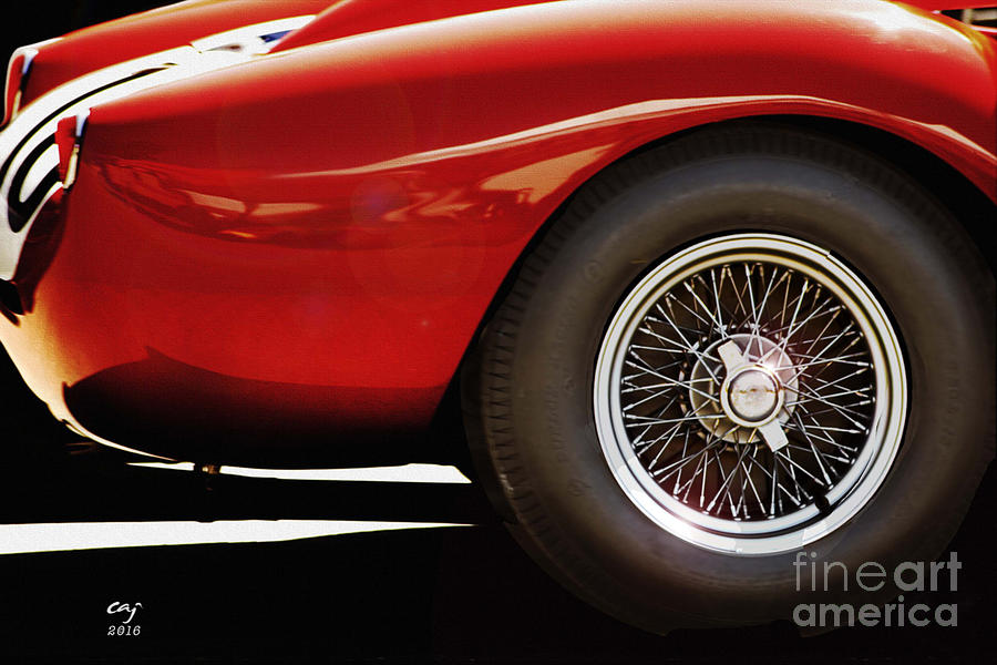 Vintage Photograph - Ferrari 250 TR Fender And  Wheel by Curt Johnson