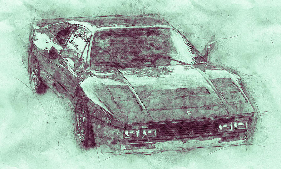 Ferrari 288 GTO 3 - Sports Car - 1984 - Automotive Art - Car Posters Mixed Media by Studio Grafiikka