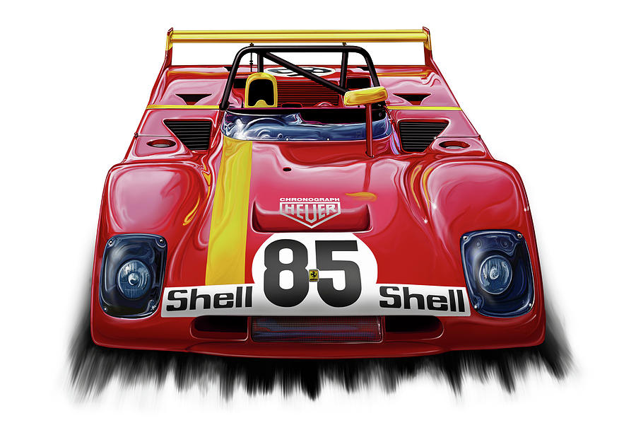 Ferrari 312PB Group 6 Digital Art by David Kyte