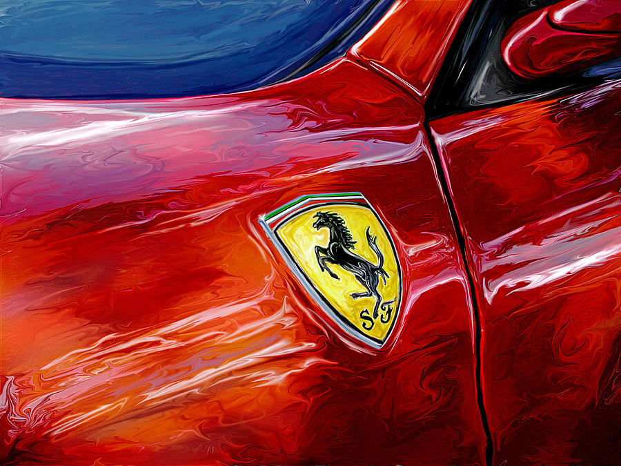 Ferrari Digital Art - Ferrari Badge by David Kyte