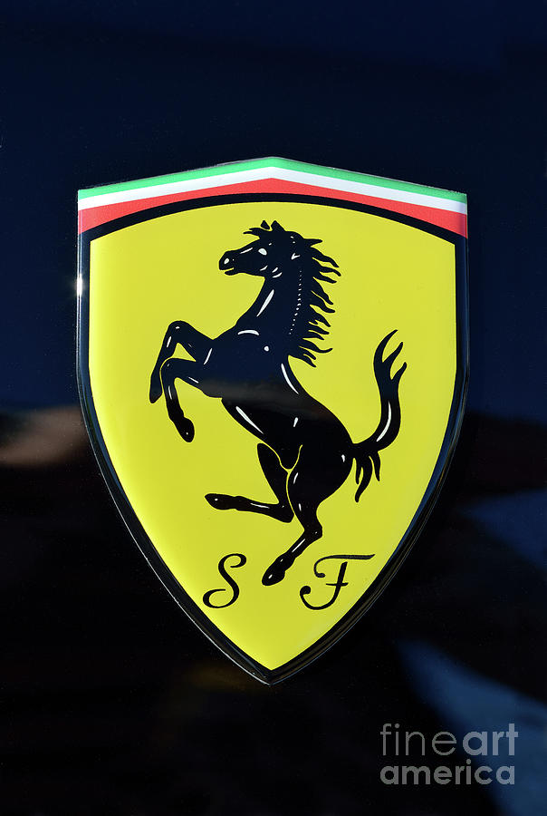 Car Photograph - Ferrari badge by George Atsametakis