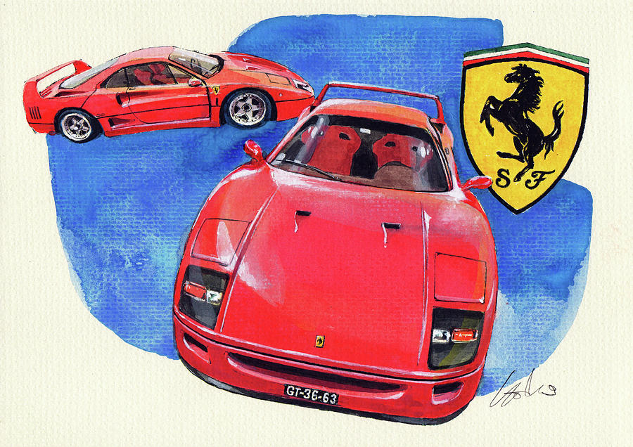Ferrari F40 Painting - Ferrari F40 by Yoshiharu Miyakawa