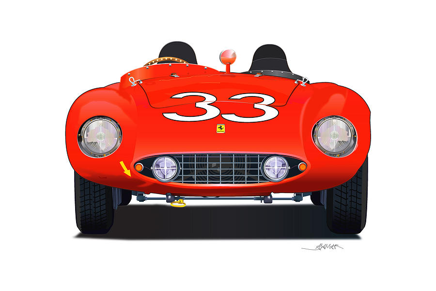 Ferrari Mondial Scaglietti 1955 Digital Art by Alain Jamar
