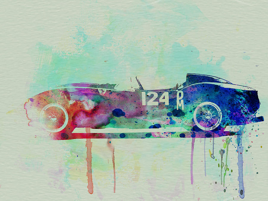 Car Painting - Ferrari Testa Rossa Watercolor 2 by Naxart Studio