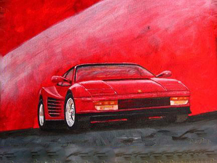 Car Painting - Ferrari Testarrossa by Richard Le Page