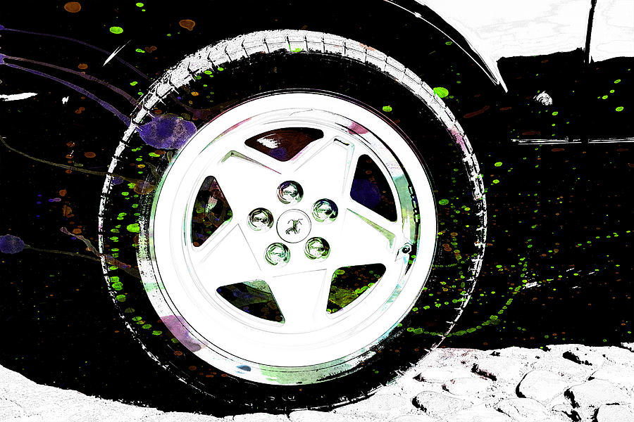 Ferrari Wheel Abstract Digital Art by Georgia Clare