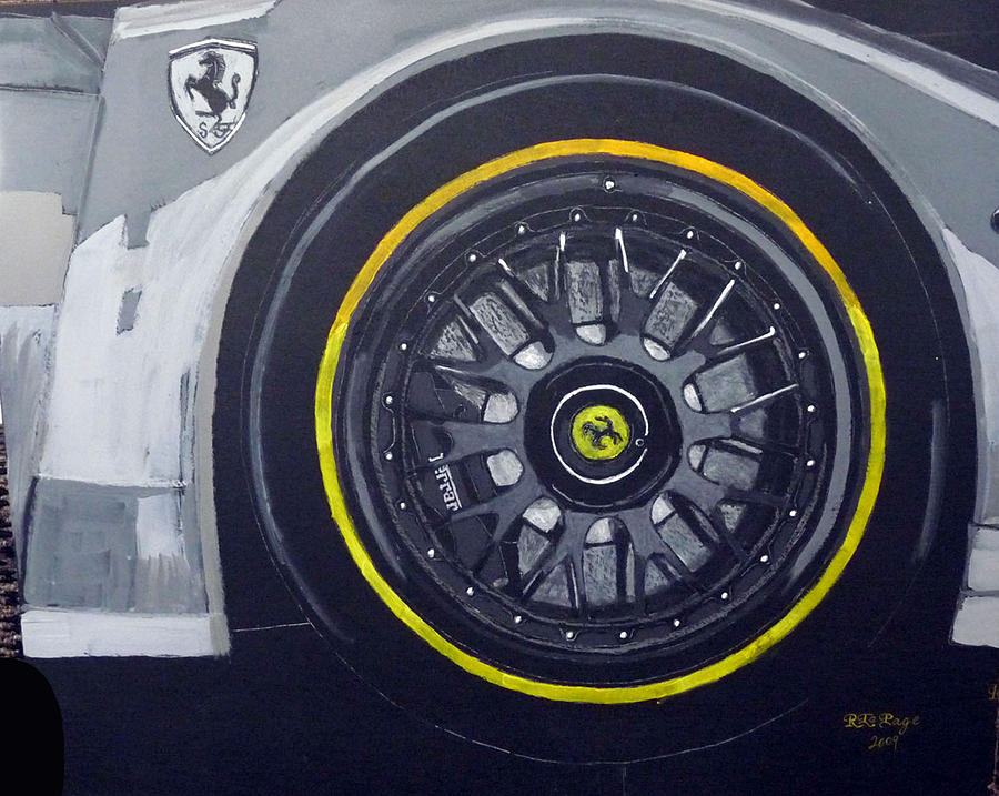 Ferrari Wheel Painting by Richard Le Page