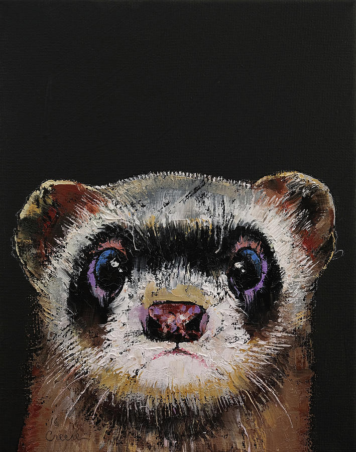 Wildlife Painting - Ferret by Michael Creese