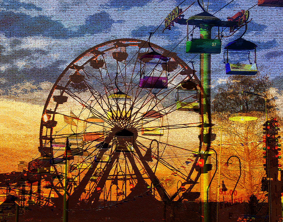 Ferris at dusk Digital Art by David Lee Thompson