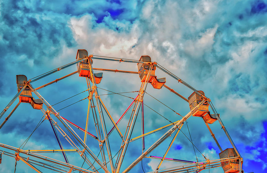 Ferris Wheel And Clouds Photograph by Gary Slawsky