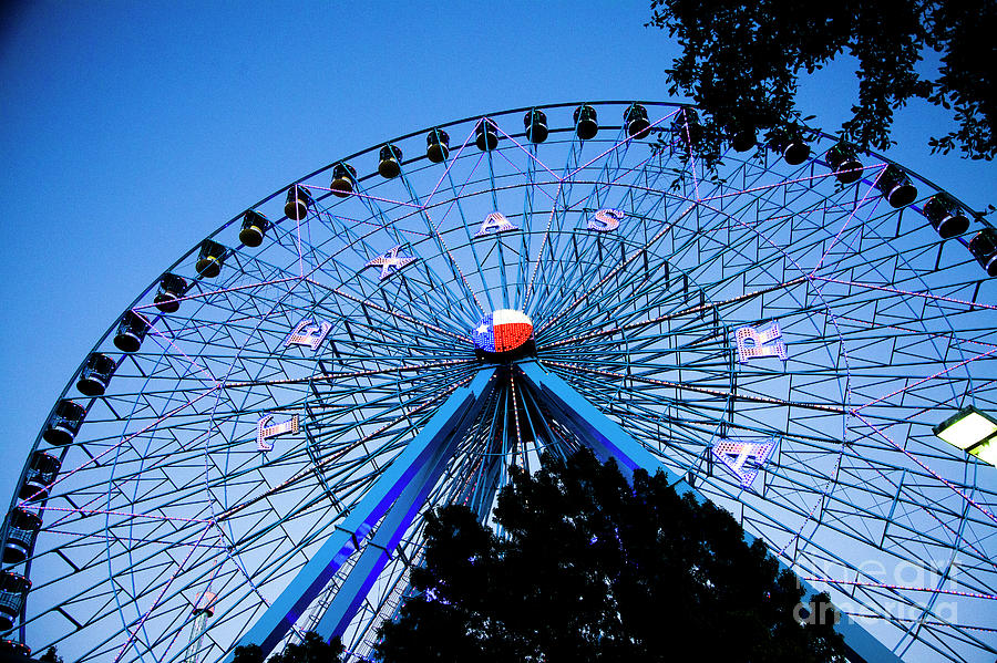 Ferris Wheel at Dusk, The State Fair of Texas Photograph by Greg Kopriva