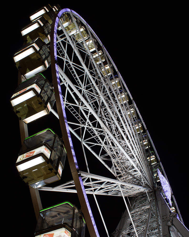 Ferris Wheel at Night 16x20 Photograph by Leah Palmer