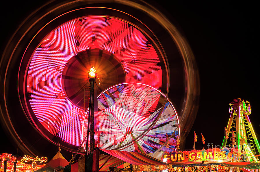 Ferris Wheel at Night Photograph by Jim Corwin