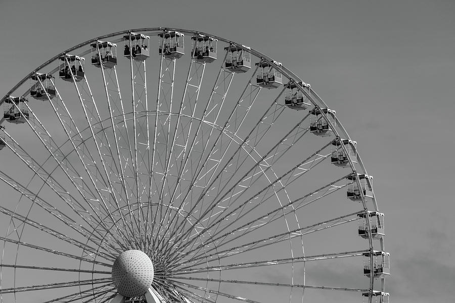Ferris Wheel B/W Photograph by Jennifer Ancker