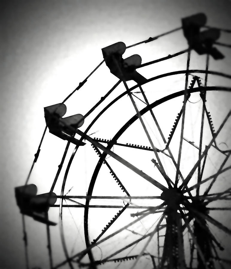 Ferris Wheel BW Enhanced Photograph by Mary Bedy