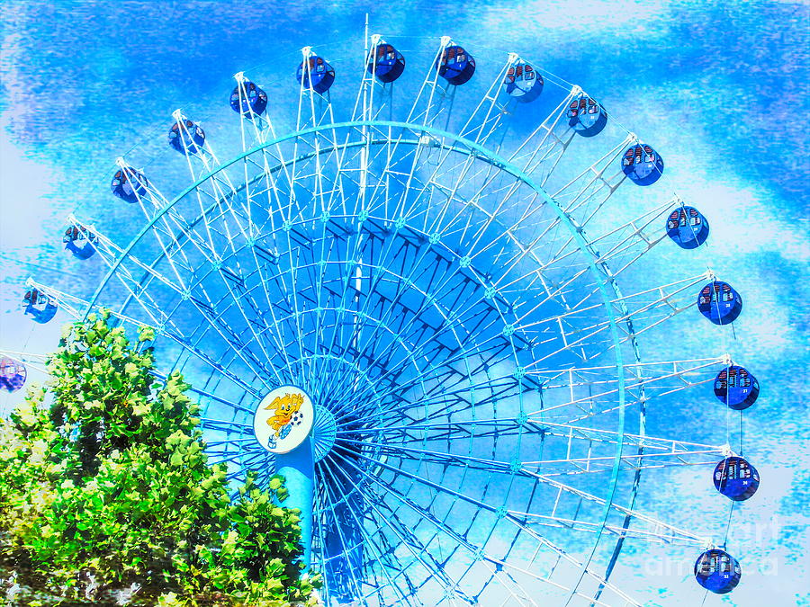 Ferris Wheel Dream Sky Mixed Media by Susan Lafleur