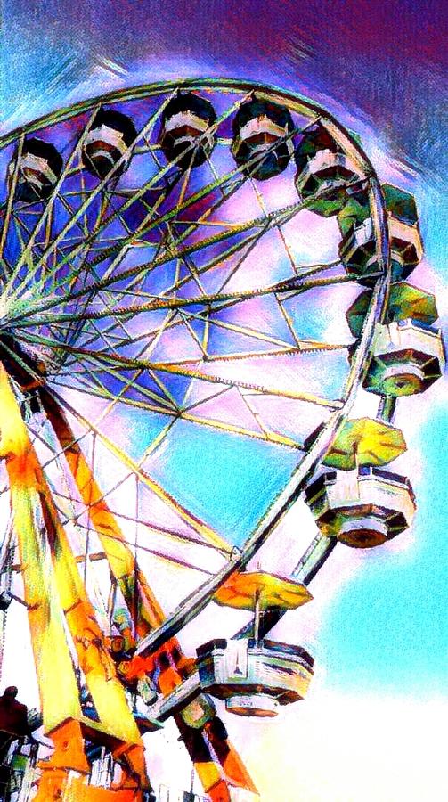Ferris Wheel Fun Digital Art by Ally White