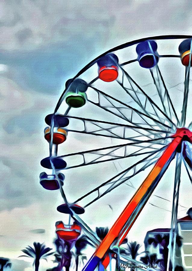 Ferris Wheel Painting by Marian Lonzetta
