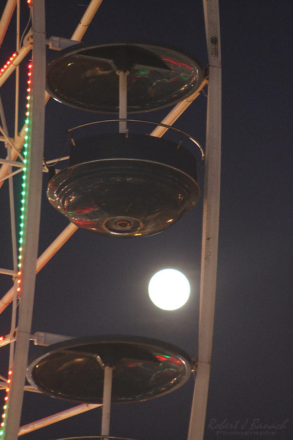 Ferris Wheel Moon Photograph by Robert Banach