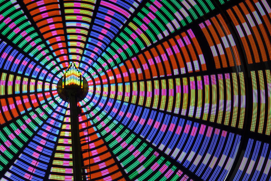 Ferris Wheel Night Colors Photograph by Steven Bateson