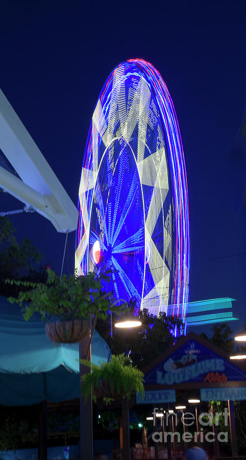 Ferris Wheel, Night Motion, The State Fair of Texas Photograph by Greg Kopriva