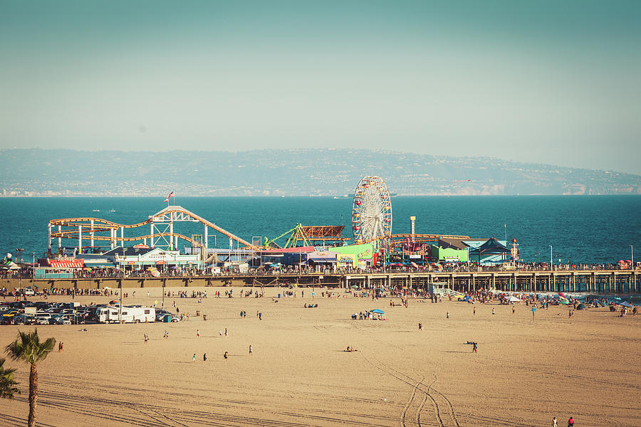 Ferris Wheel On Santa Monica Pier In California Photograph