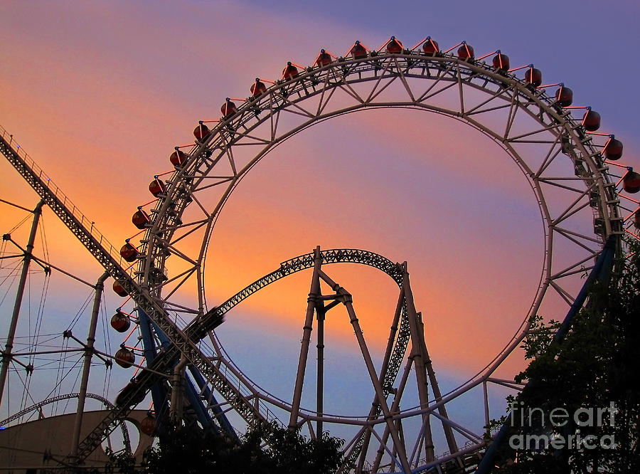 Ferris Wheel Sunset Photograph by Eena Bo