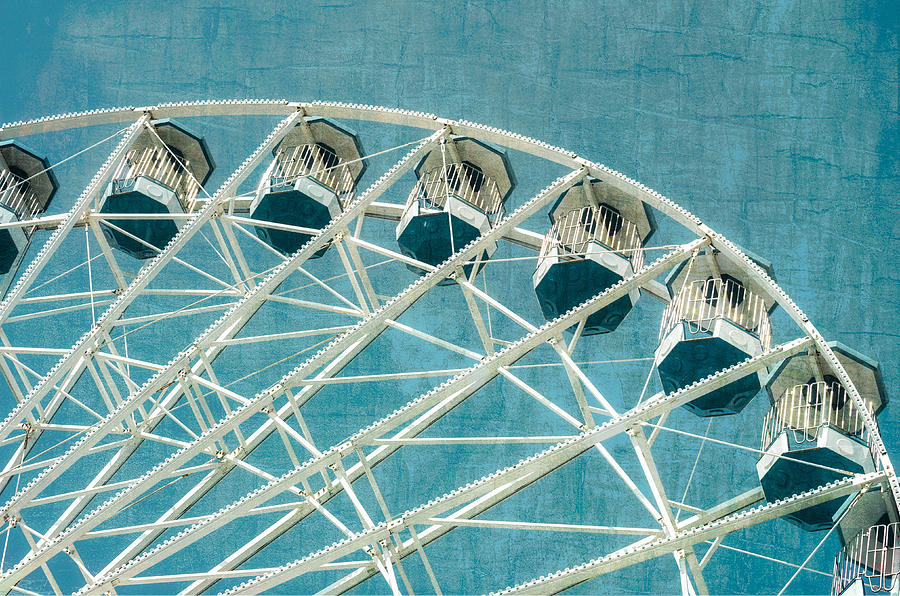Ferris Wheel Texture Series 2 Aqua Photograph by Marianne Campolongo