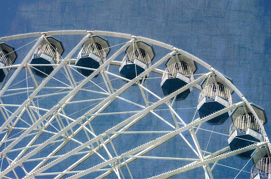 Ferris Wheel Texture Series 2 Blue Photograph by Marianne Campolongo