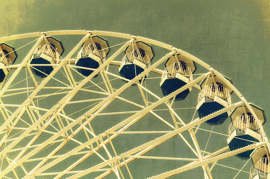 Ferris Wheel Texture Series 2 Green Photograph by Marianne Campolongo