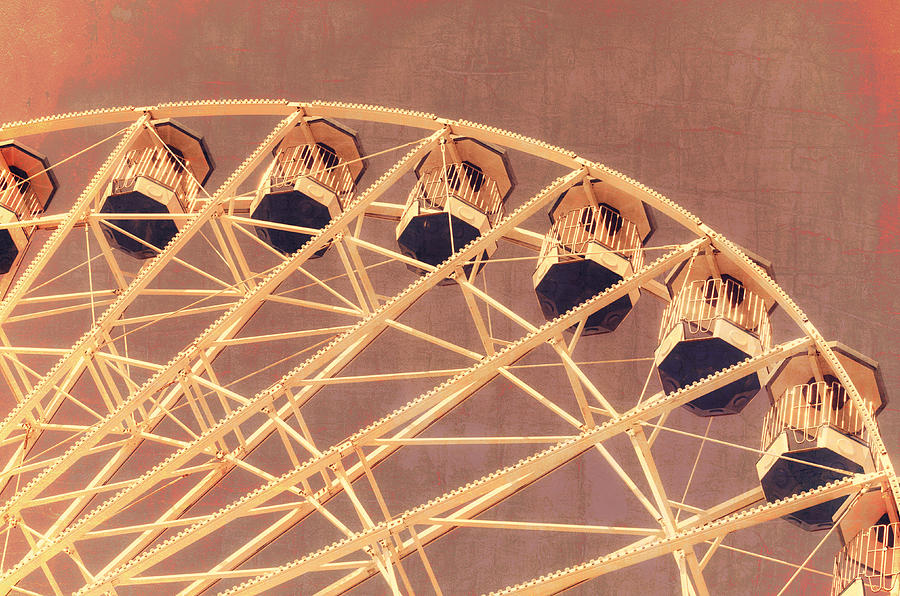 Ferris Wheel Texture Series 2 Red Photograph by Marianne Campolongo