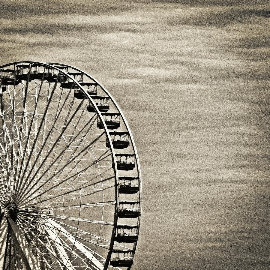 Ferris Wheel in Sepia Photograph by Tony Grider
