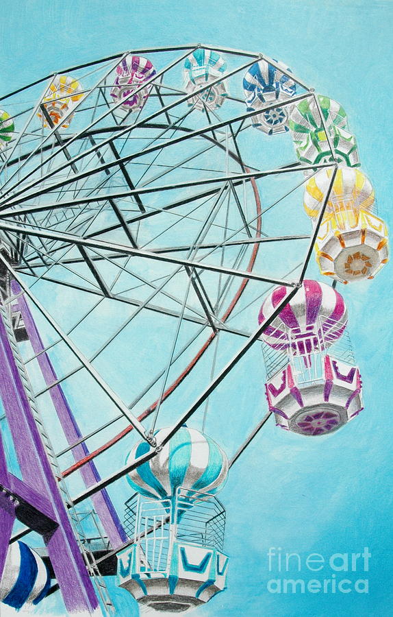 Ferris Wheel View Painting by Glenda Zuckerman