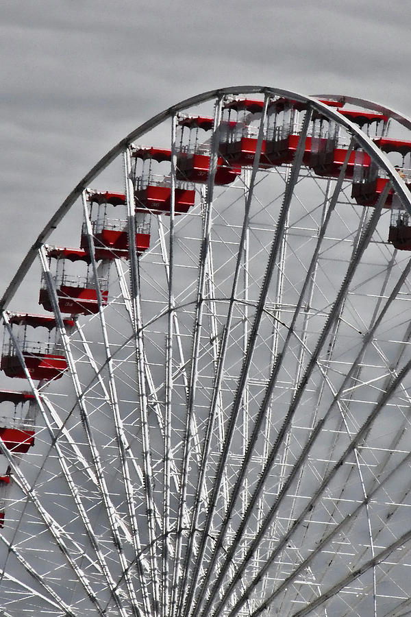 Ferris Wheel with Red Chairs Photograph by Tony Grider