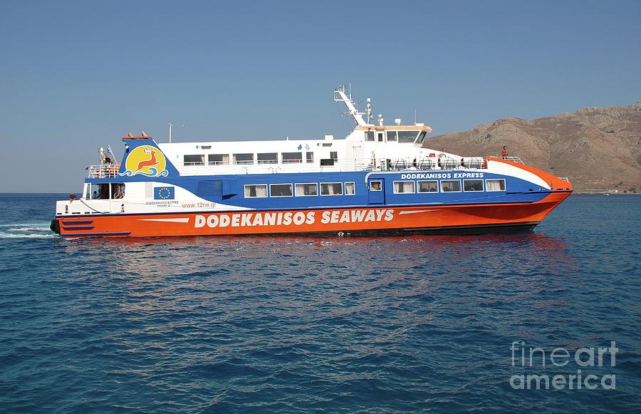 Ferry arrival on Tilos Photograph by David Fowler