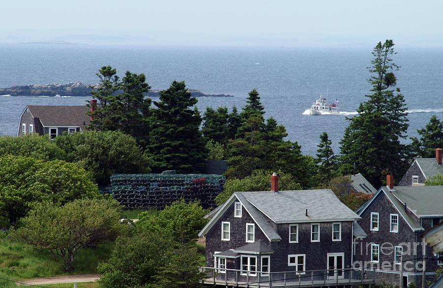 Maine Photograph - Ferry Arrives by Georgia Sheron