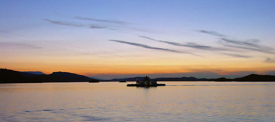 Sunset Photograph - Ferry At Sunset by Pat Turner