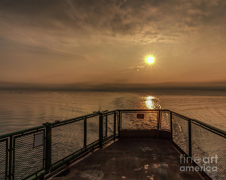 Ferry Boat Sunrise Photograph by Rod Best