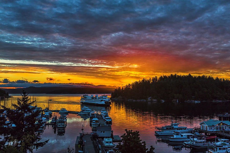 Solstice Photograph - Ferry Boat Sunrise by Thomas Ashcraft